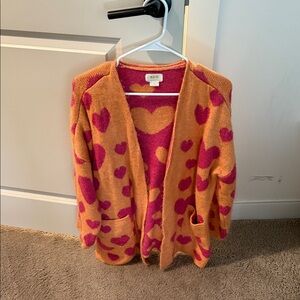 Orange and Pink Heart Cardigan
